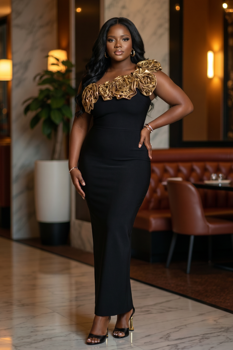 Golden Petal Dress