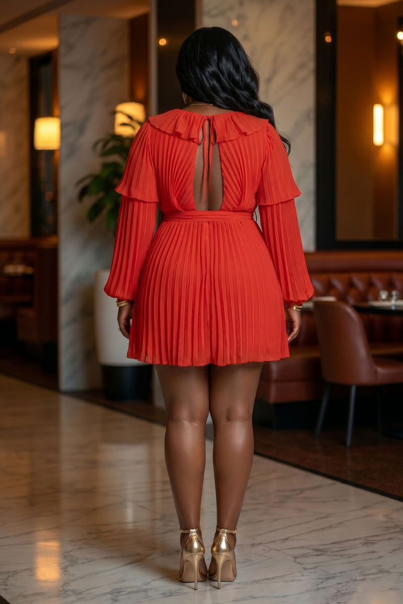 Scarlet Pleated Dress