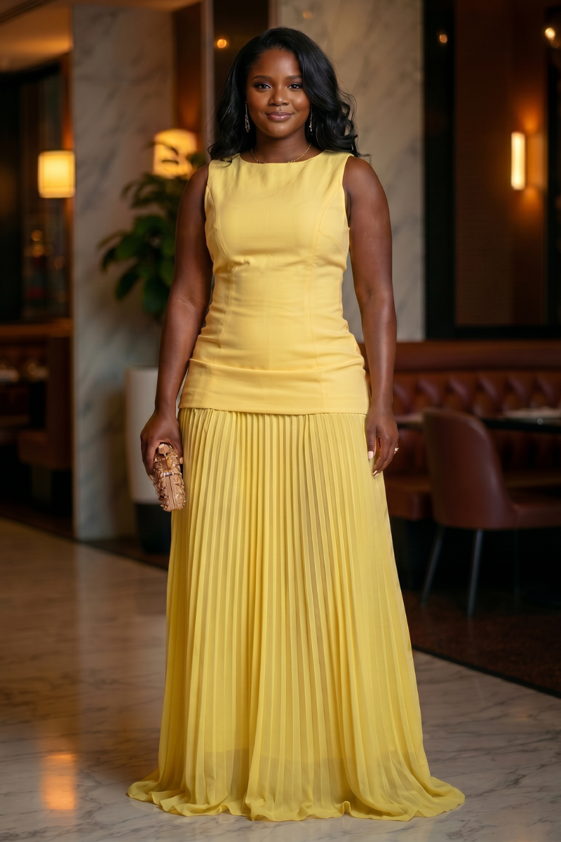 Pleated Maxi Dress