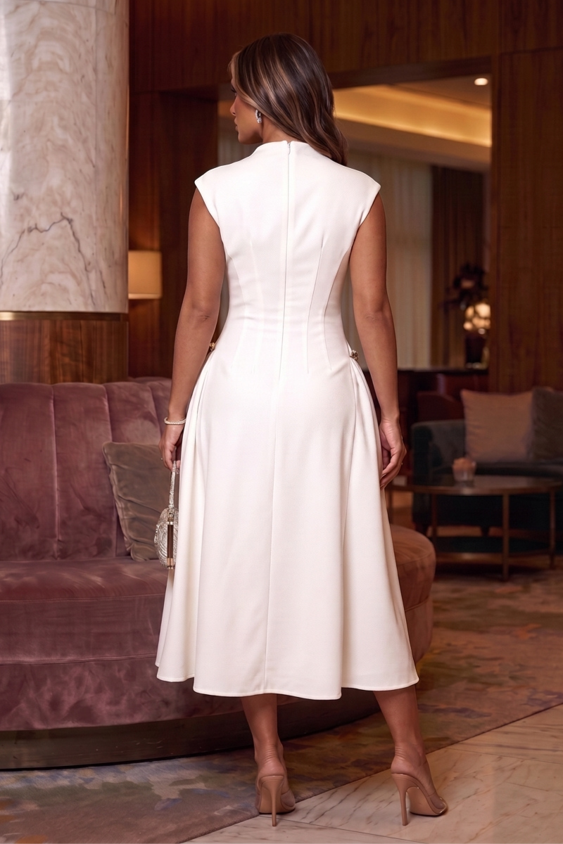 Glacier Midi Dress white