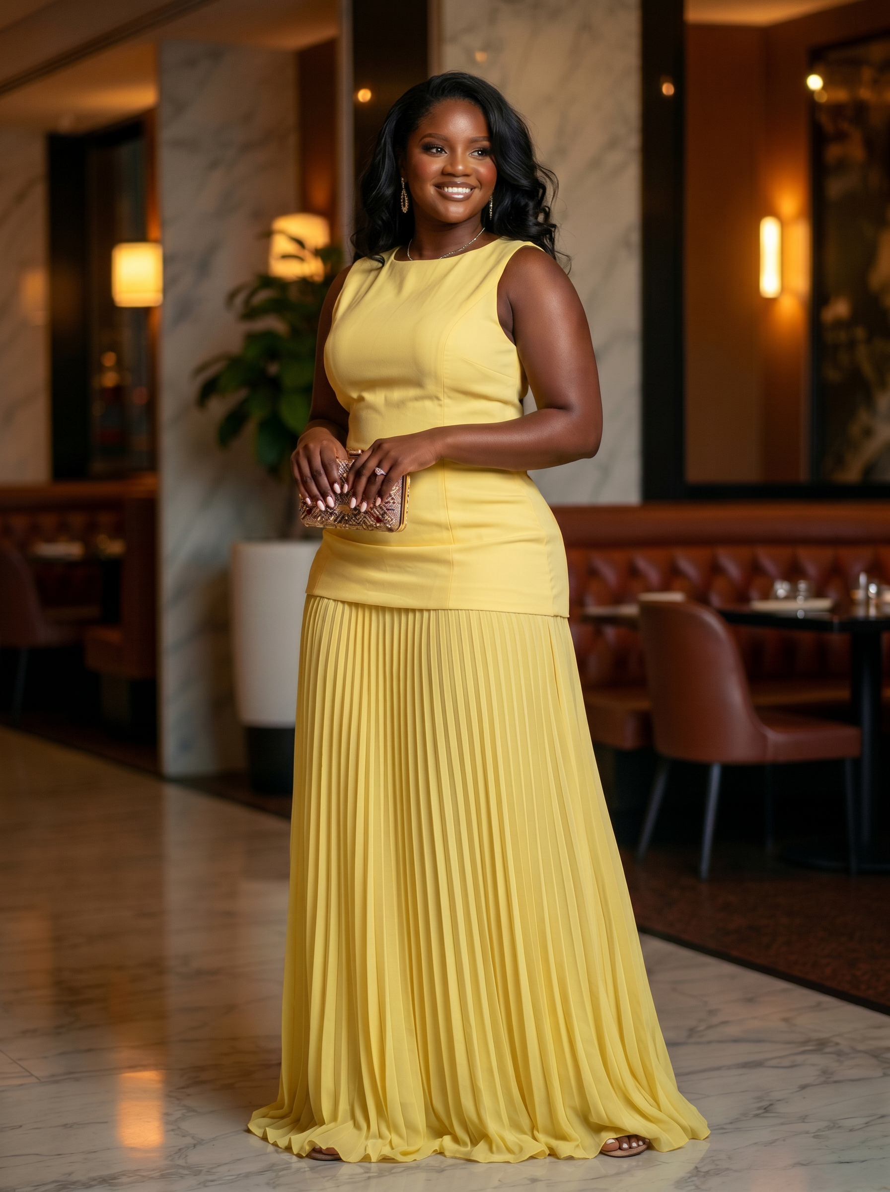 Pleated Maxi Dress
