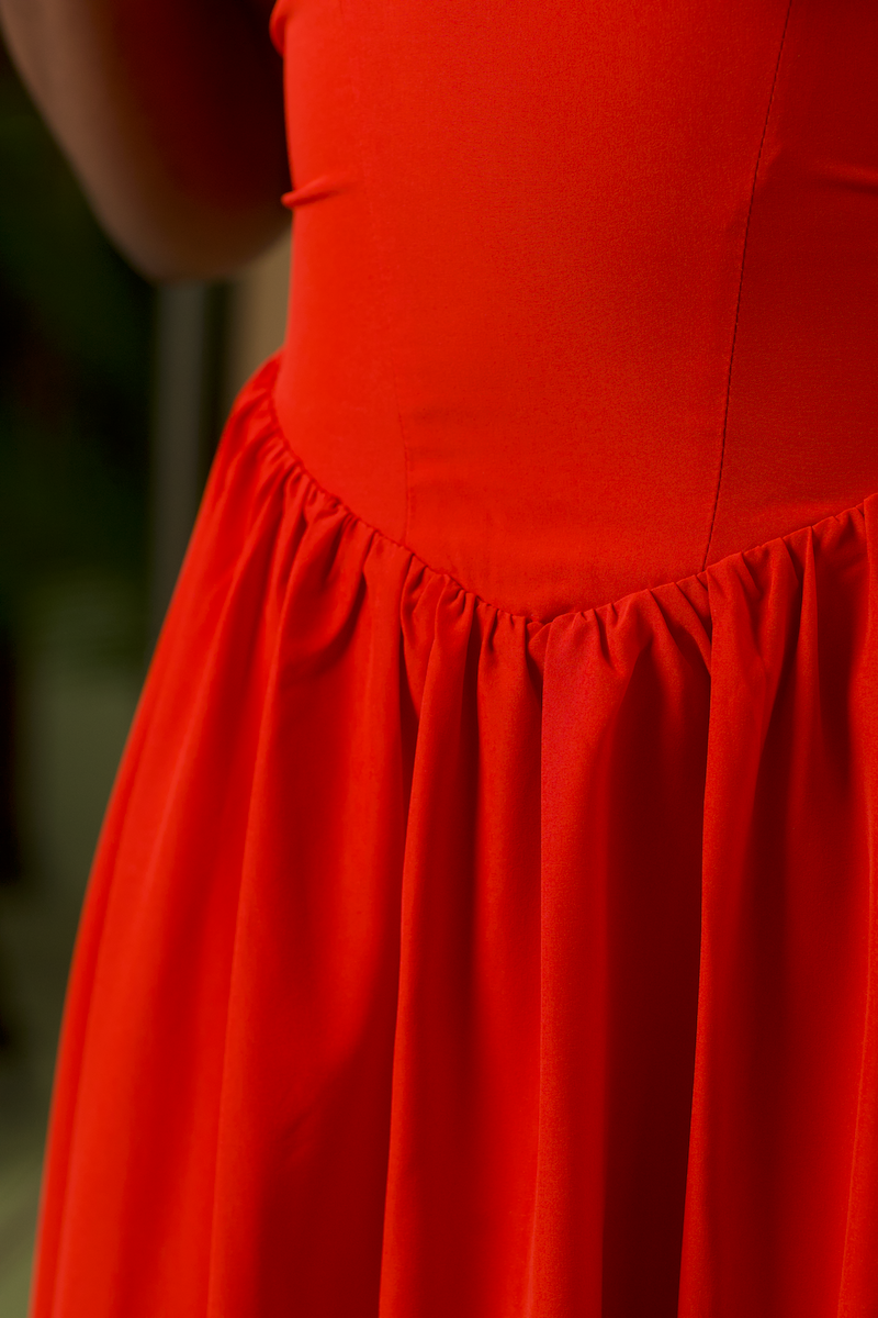 Halter Sweetheart Dress - Red