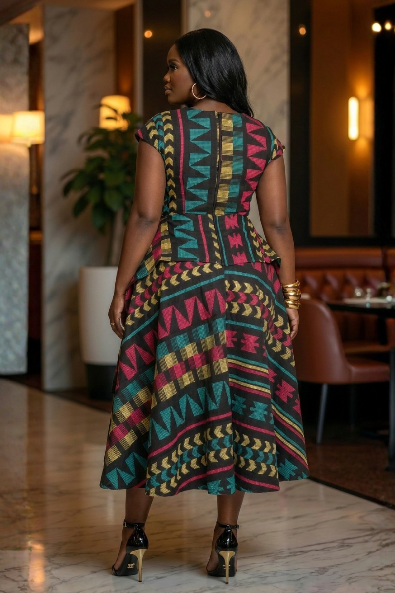 Akwete Peplum Dress