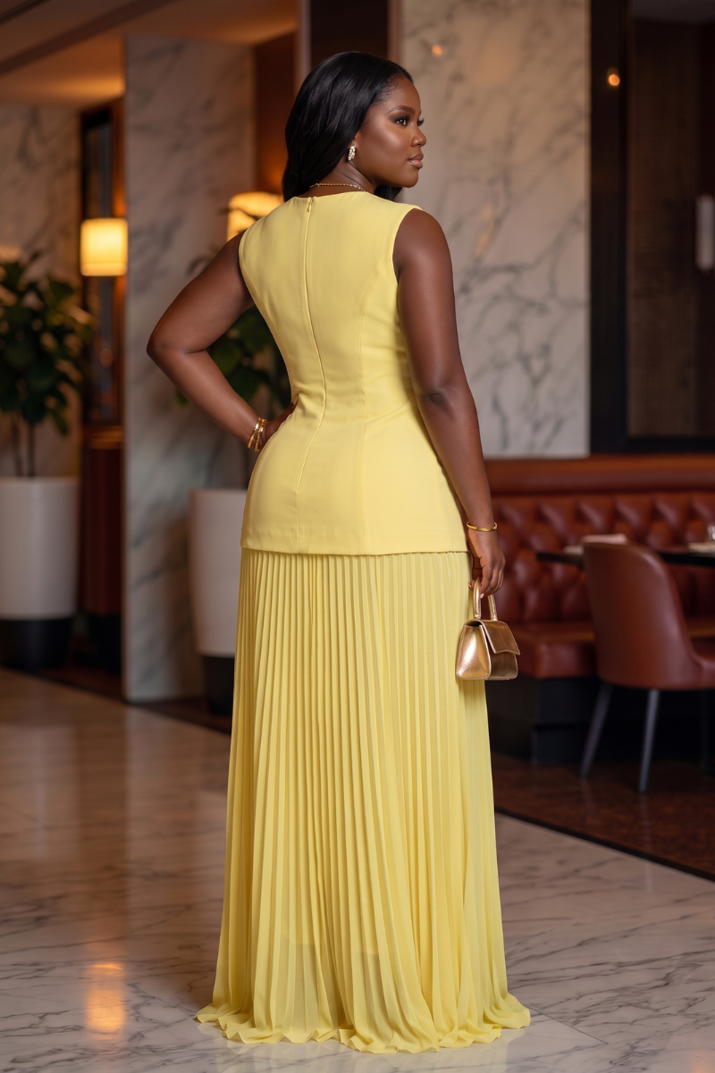 Soleil Pleated Maxi Dress