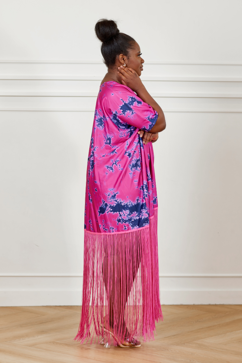 Lami Fringe Kaftan - Pink