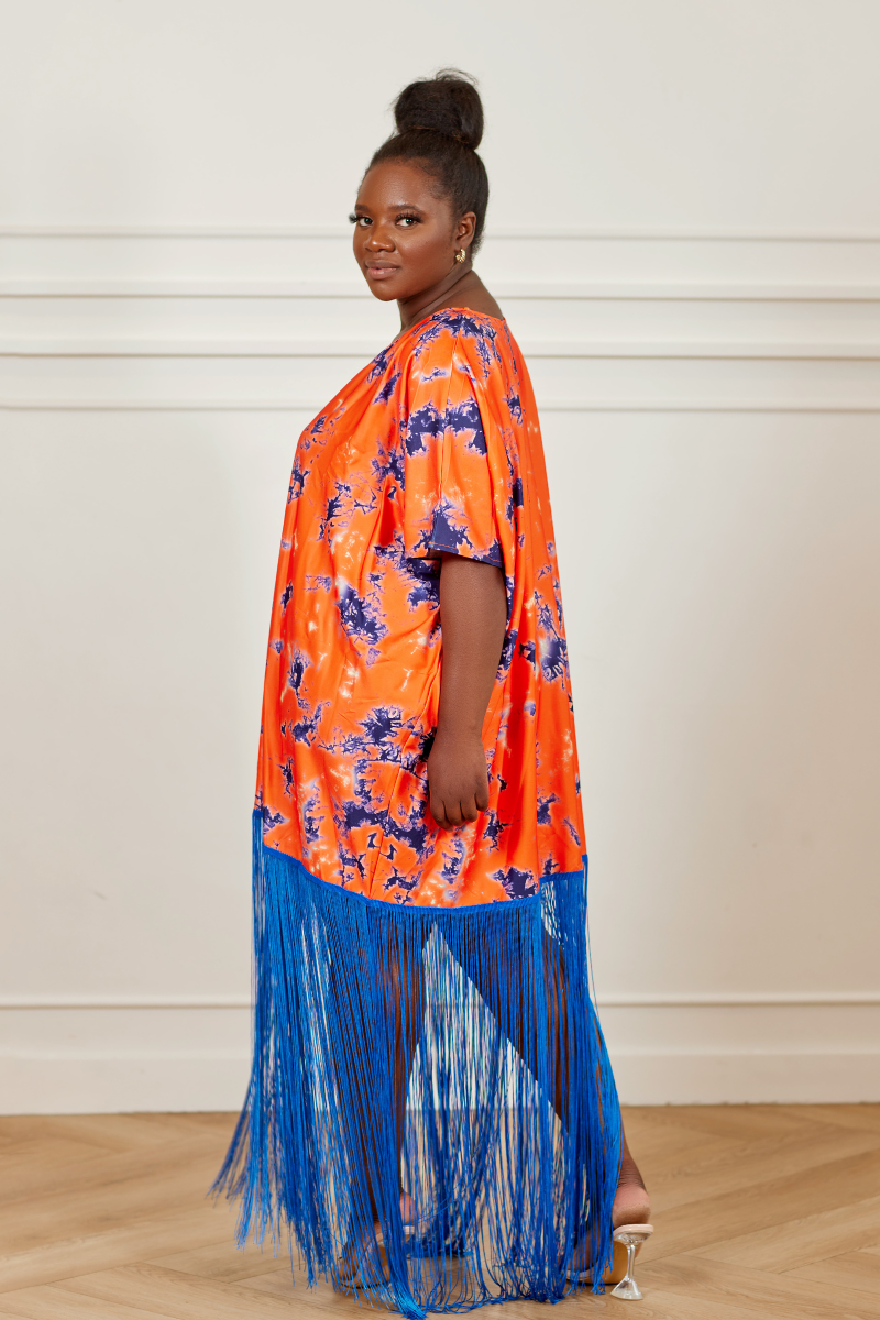 Lami Fringe Kaftan - Orange